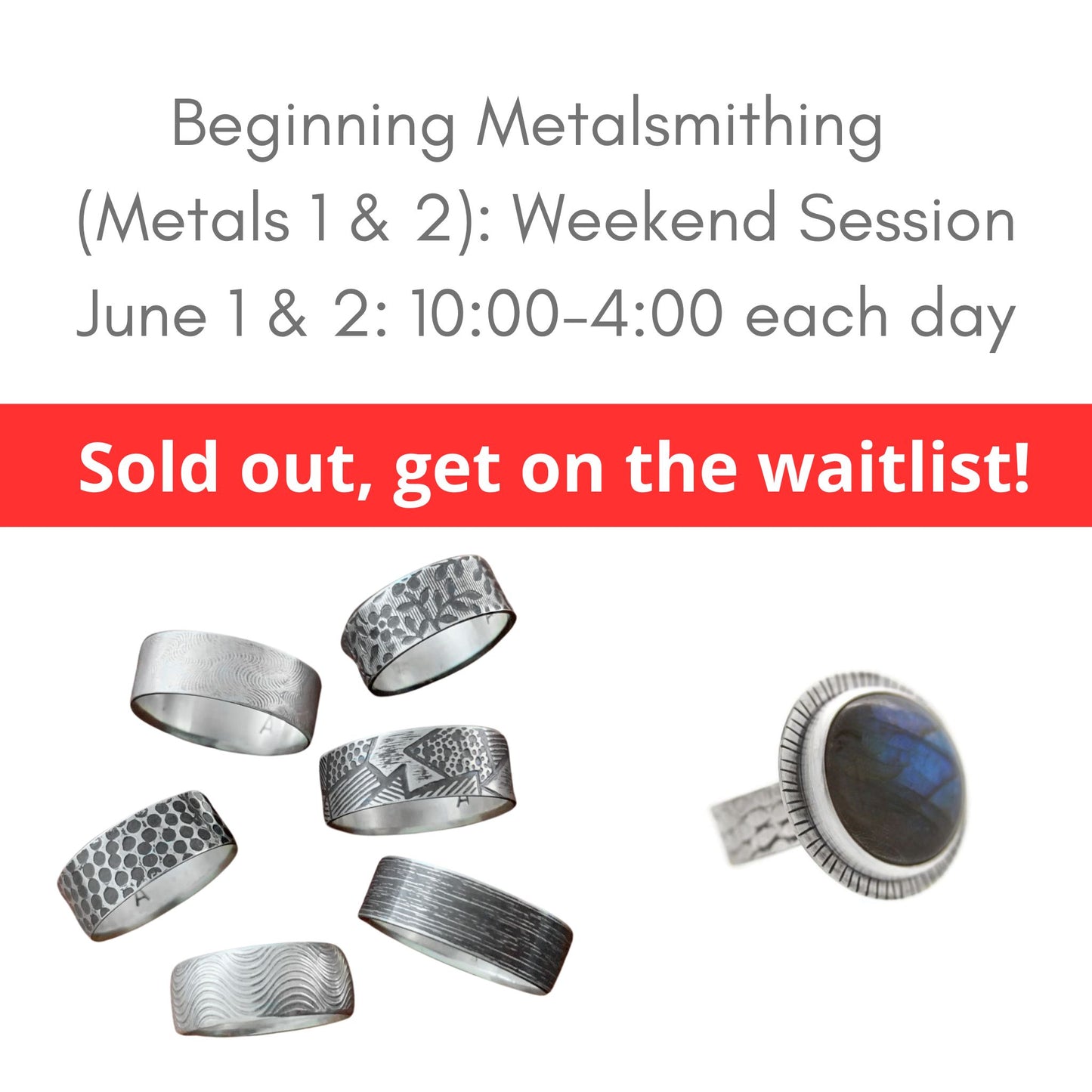 Beginning Metalsmithing June 1 and 2
