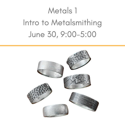 Intro to Metalsmithing Jewelry class June 30