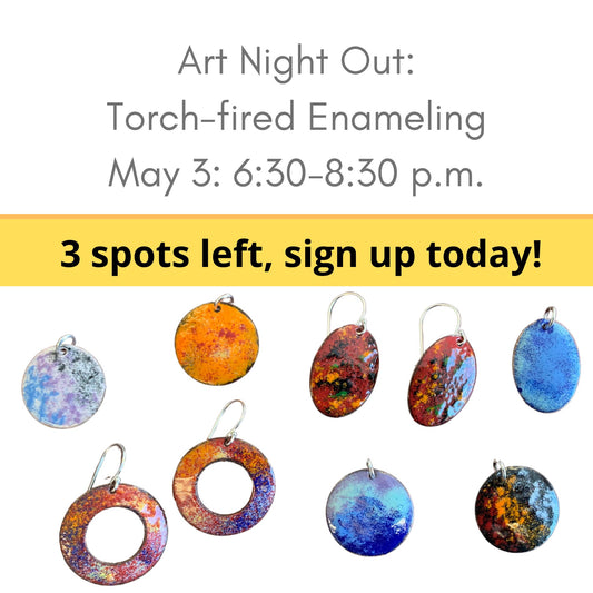 Torch-fired enameling jewelry class MAy 3