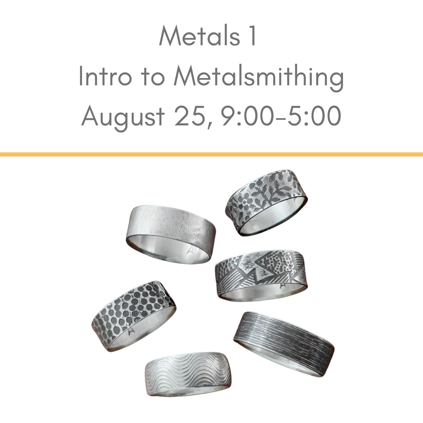 Intro to Metalsmithing August 25