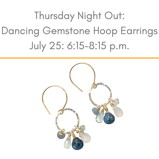 Gemstone Hoop Earrings jewelry class at Silver Peak Studio & Gallery July 25