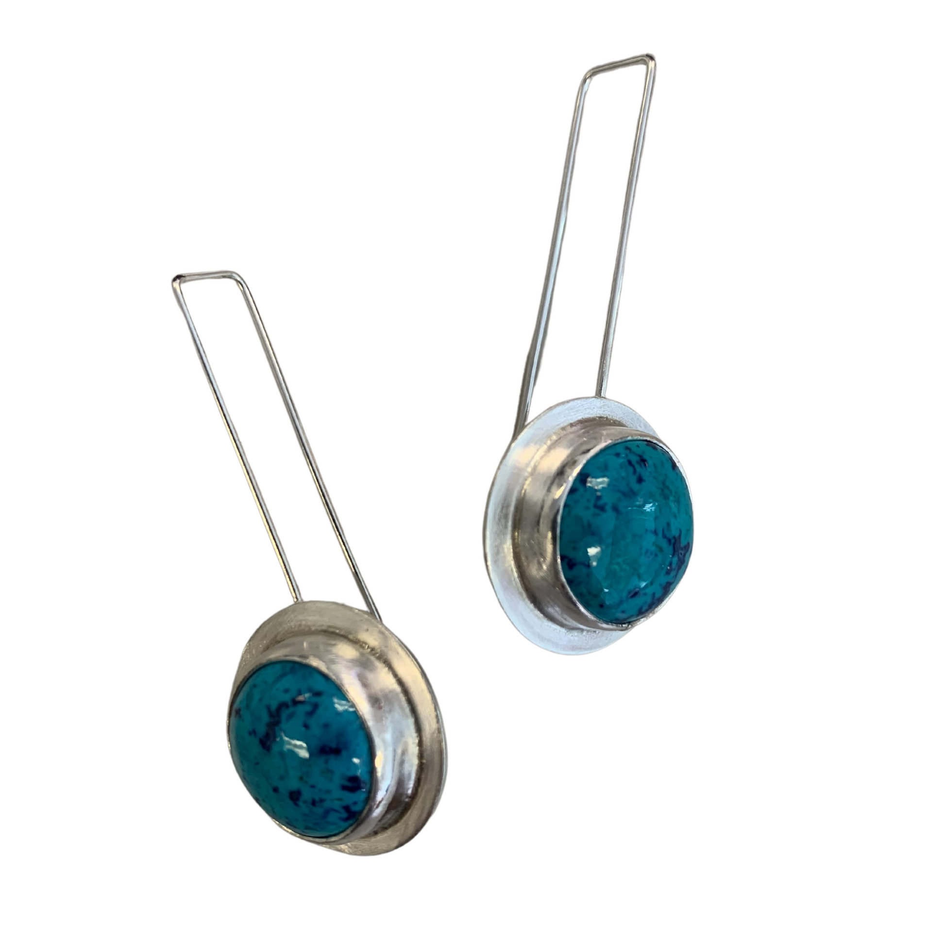 Drop stone earrings with custom ear-wire