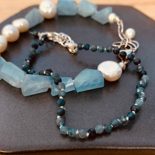 Gemstone knotted bracelet