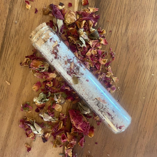 Bath Salts Test Tubes | Made with Dried Roses - Soulistic Root