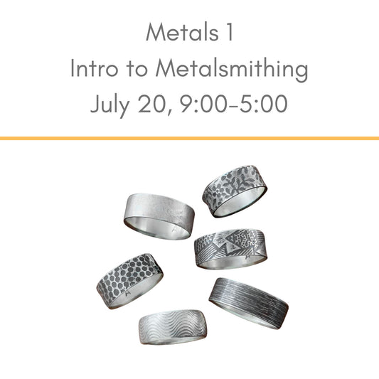 Intro to Metalsmithing July 20 at Silver Peak Studio