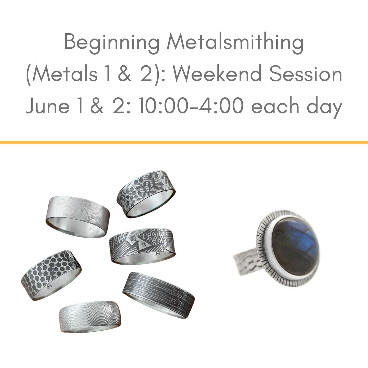 Beginning Metalsmithing June 1 and 2