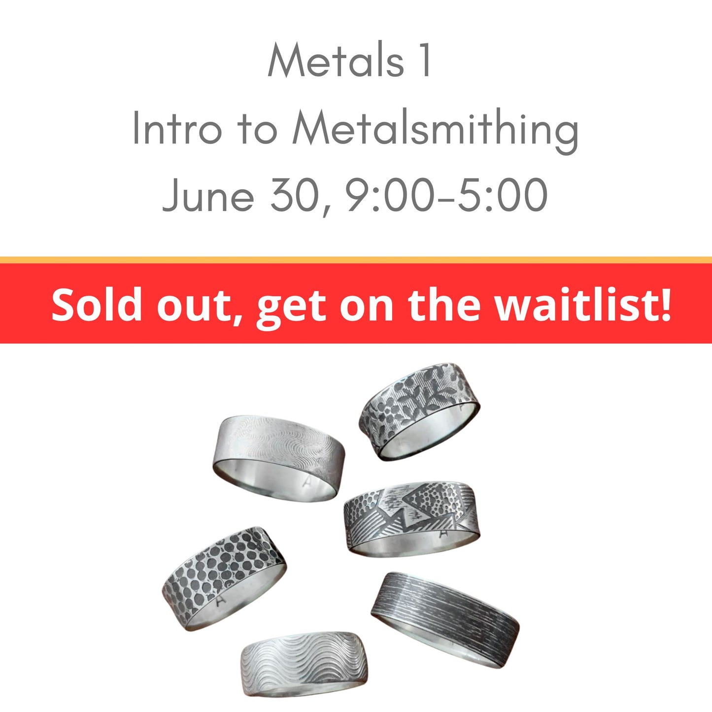 Intro to Metalsmithing June 30 at Silver Peak Studio