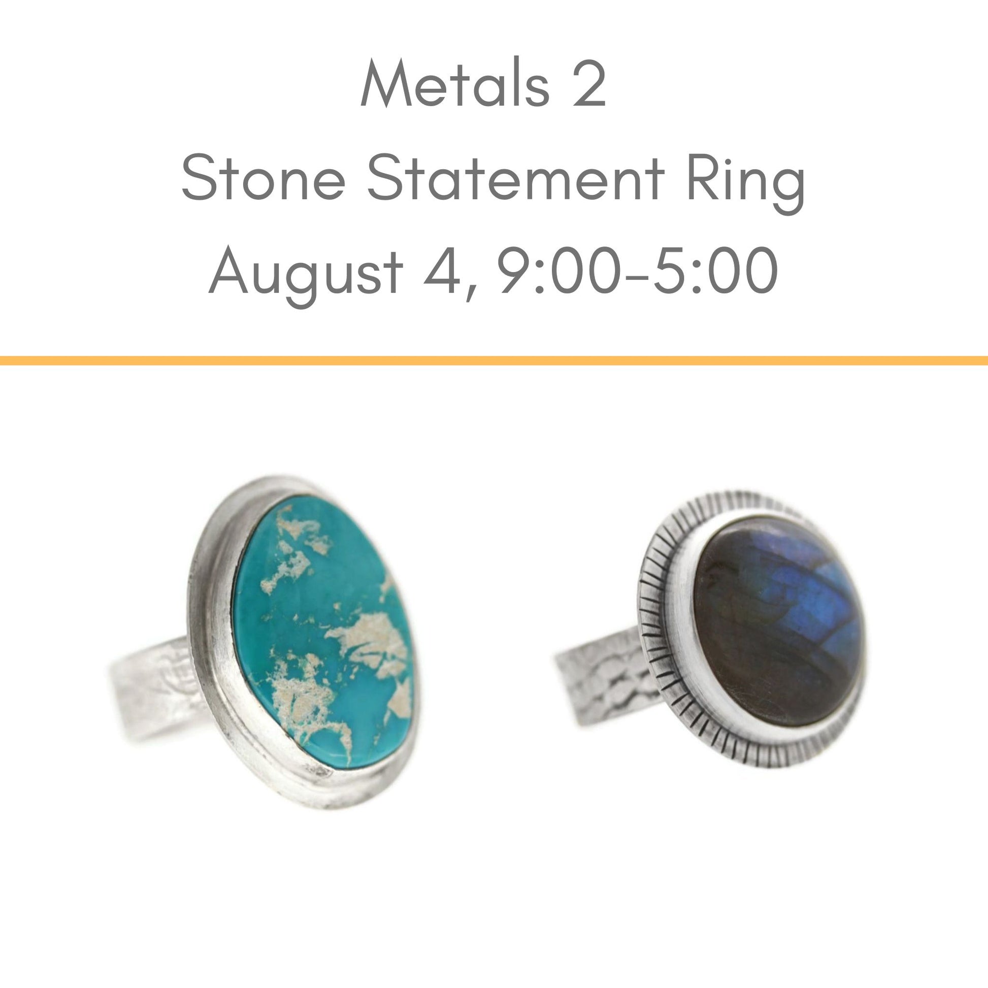 Metals 2 Stone Statement Ring August 4