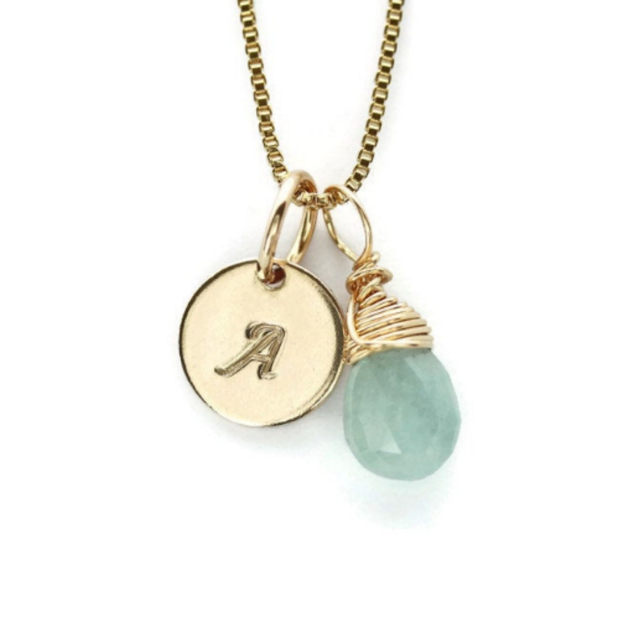 Birthstone and Initial Charm Necklaces by Jen Lesea