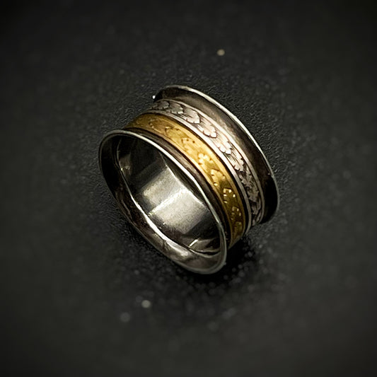 3 Layer Engraved Ring Band