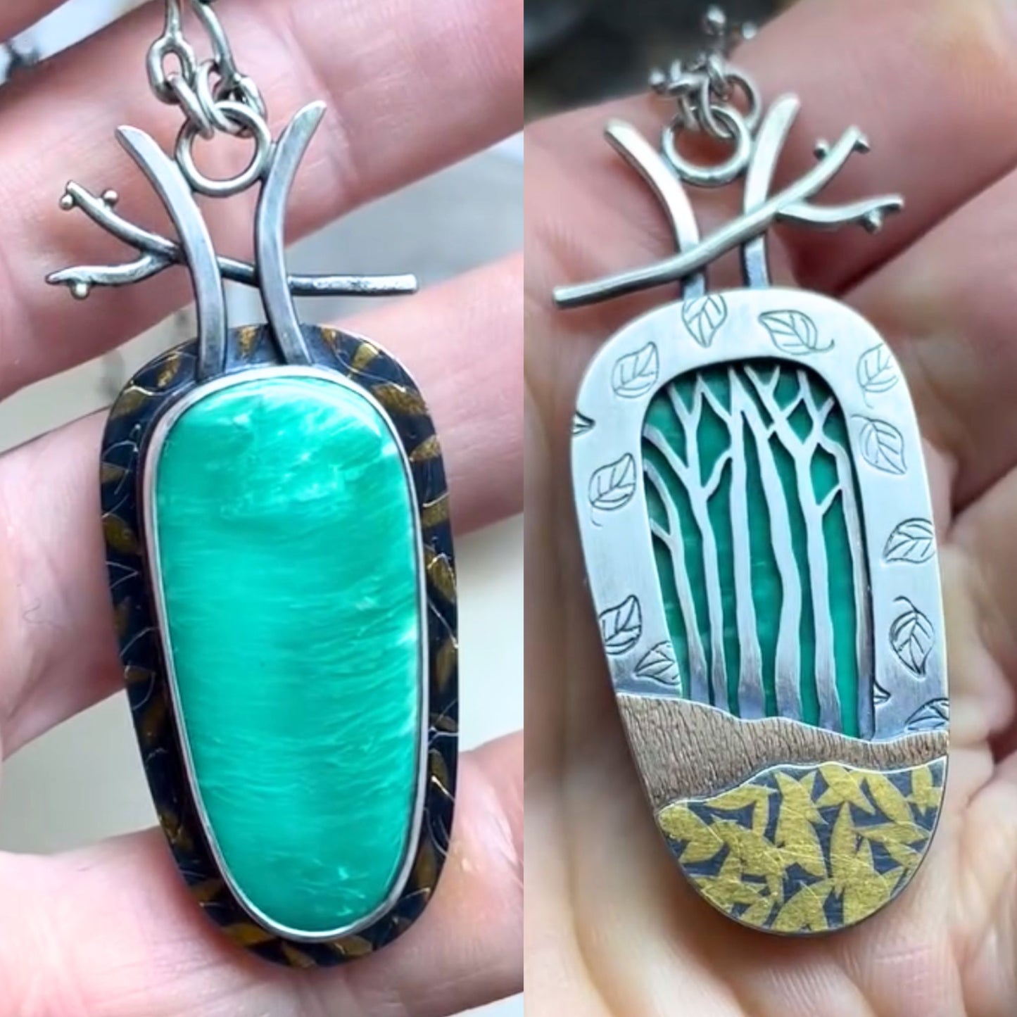 Reversible Pendant Variscite