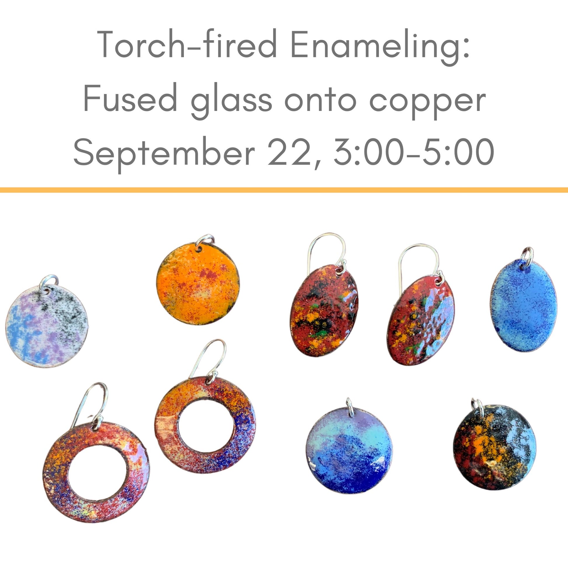 Torch Fired Enameling class September 22 at Silver Peak Studio
