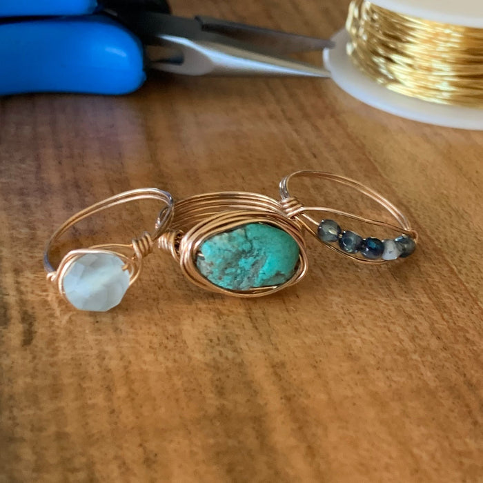 Wire wrap ring jewelry class in Lafayette, CO