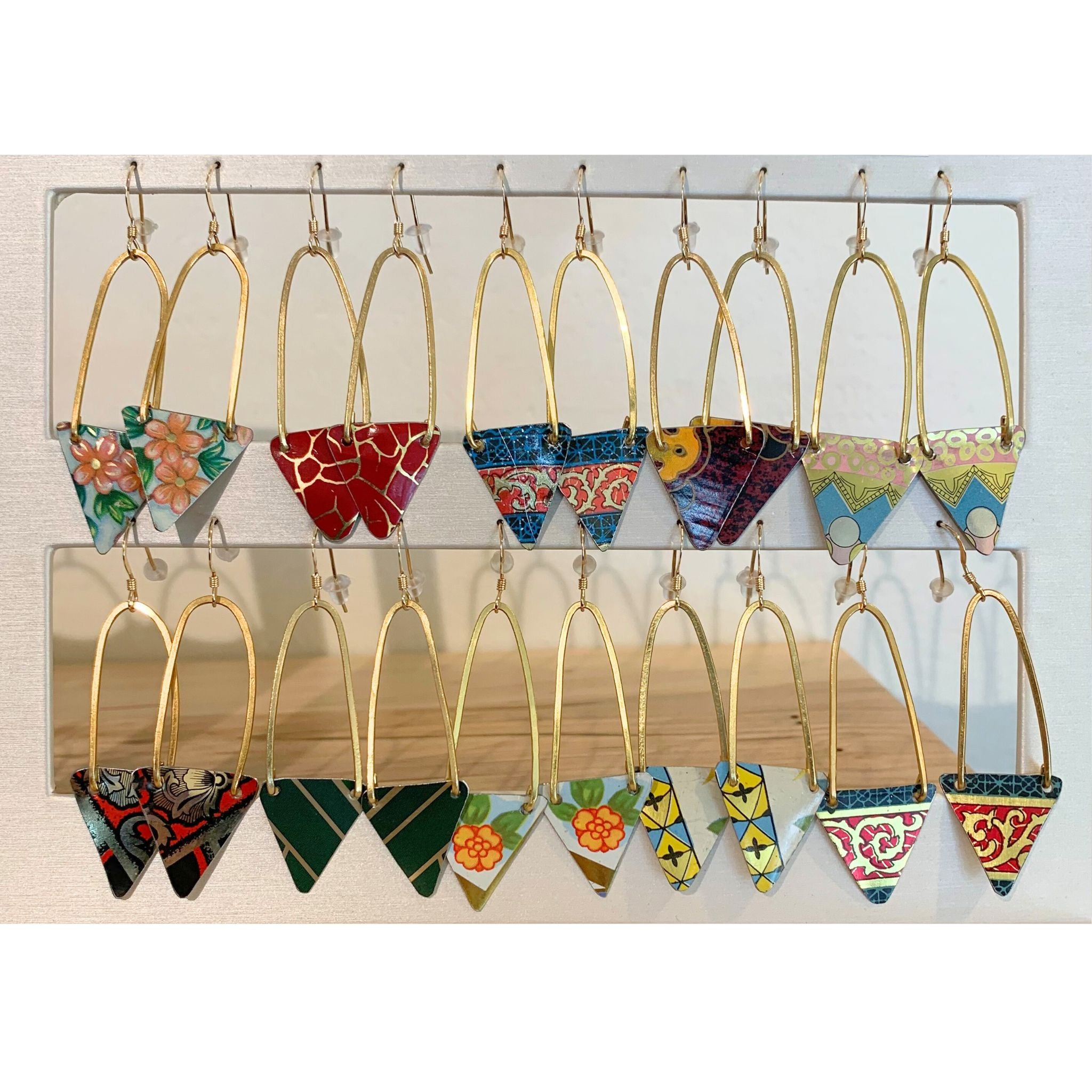 Triangle-drop Tin Earrings