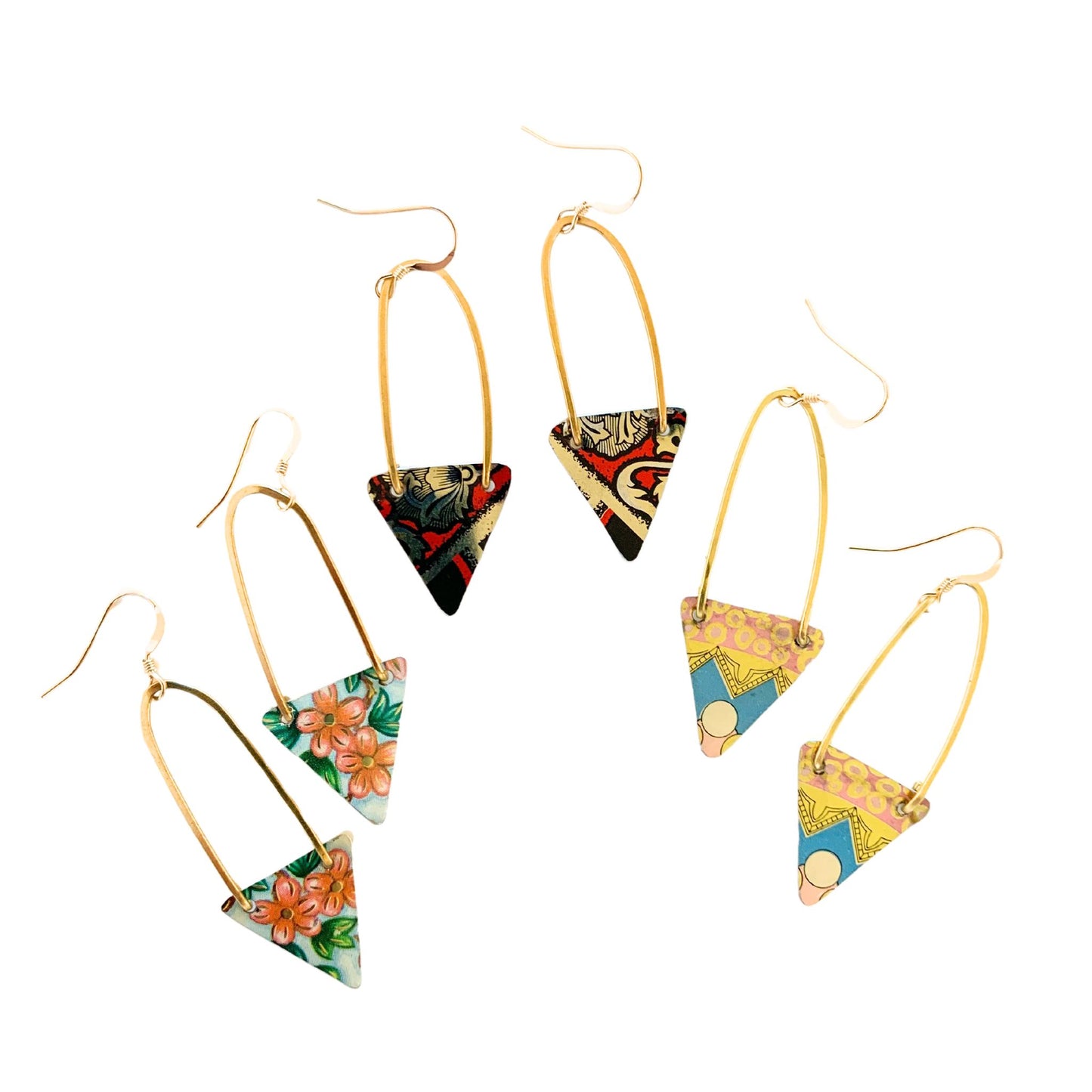 Triangle-drop Tin Earrings