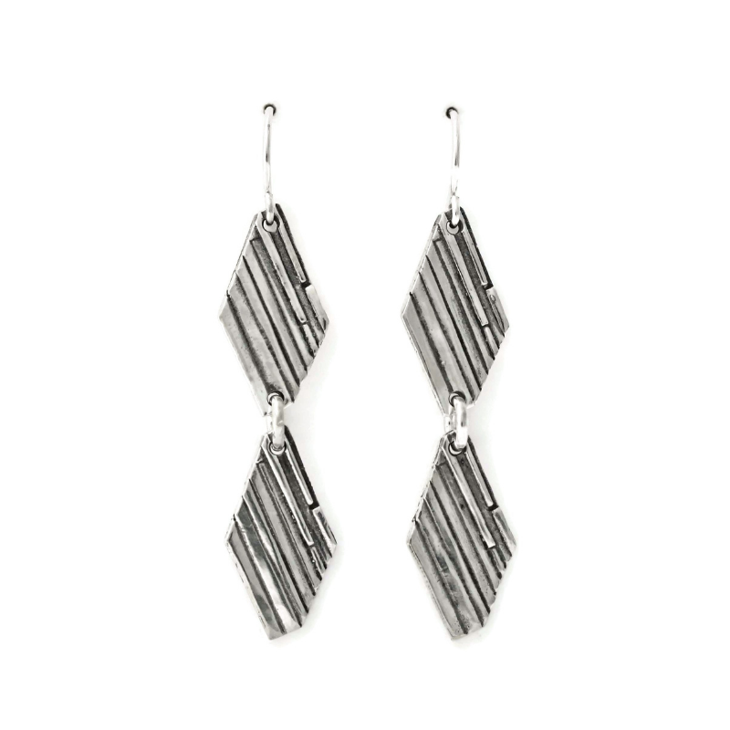 Fused silver earrings by Jen Lesea Designs